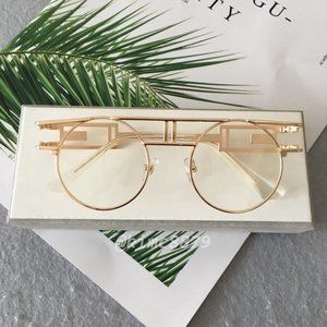 Gold Frame Round Lens Sunglasses